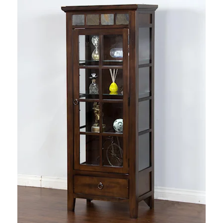 Birch Curio Cabinet with Slat Tile